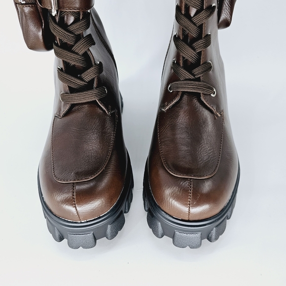 NWOB Women's 10 PazzCe Mission Brown Fashion Statement Calf High Shaft Boot - Picture 8 of 11